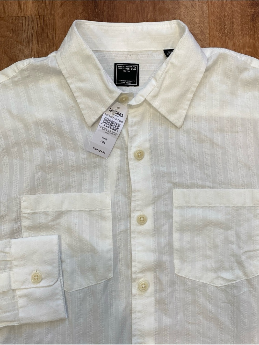 Todd Snyder Cream-Striped Cotton Button-Down Shirt